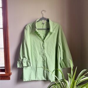 Light Green Gingham Button-Up Shirt